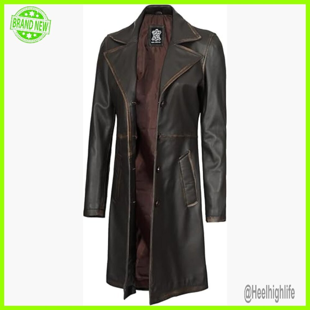 Real Lambskin Leather Coat Women's Long Car Coat Regular Fit